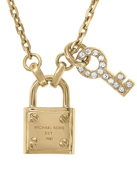 michael kors interlocking necklace|Michael Kors lock necklace gold.